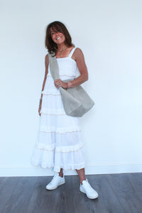 You added <b><u>SLF Duffy Frilled Midi Dress in White</u></b> to your cart.