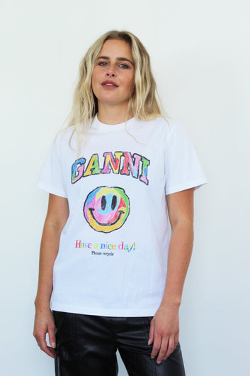 GANNI T2797 Basic Cotton T-shirt in White