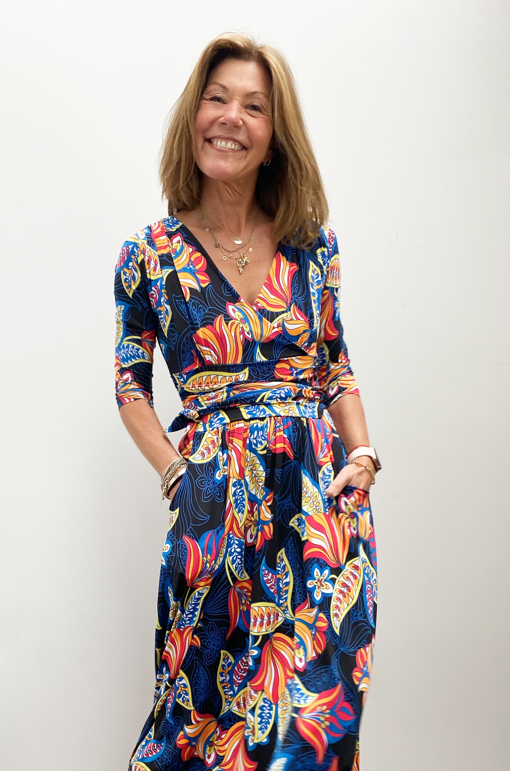 ONJENU Crawford midi dress in portia blue