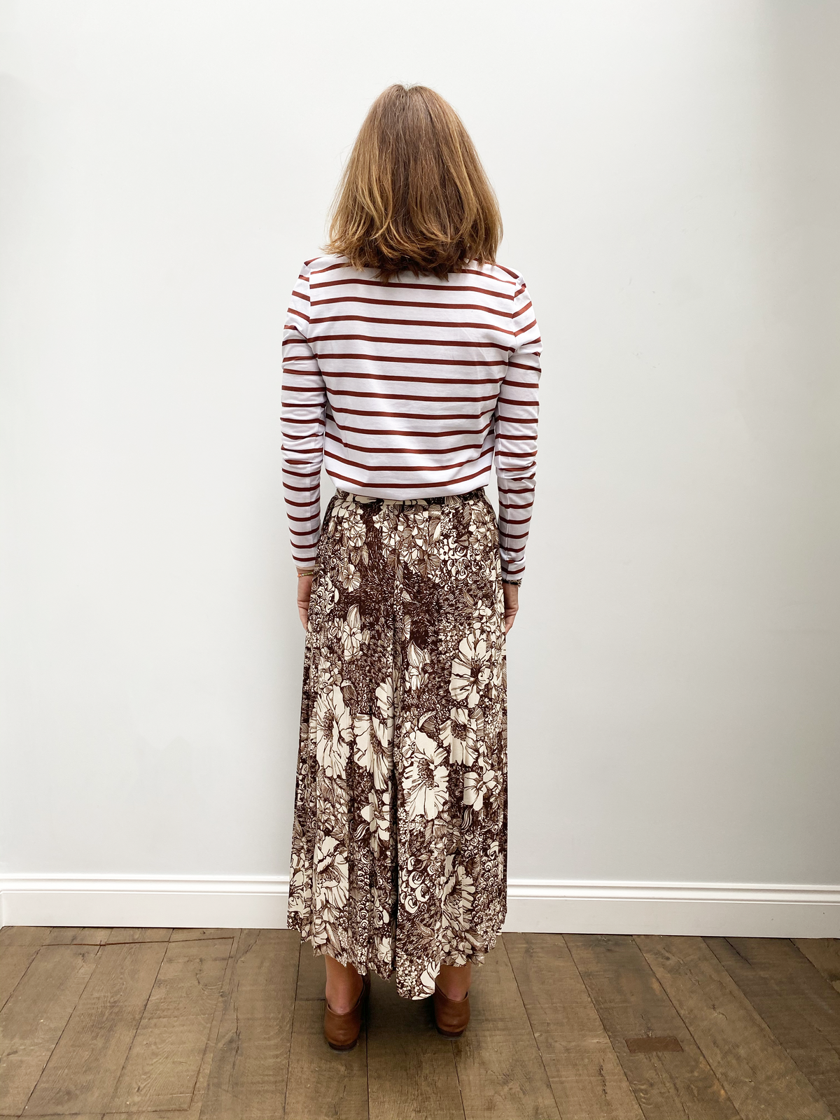 SLF Standard LS stripe tee in paprika