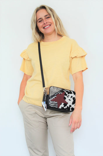GG Star Bag Horsy Mix Front in Burgundy