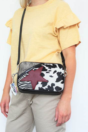 GG Star Bag Horsy Mix Front in Burgundy