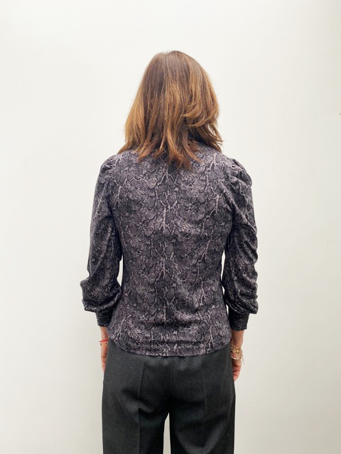 RAILS Emilia Top in Charcoal Snakeskin