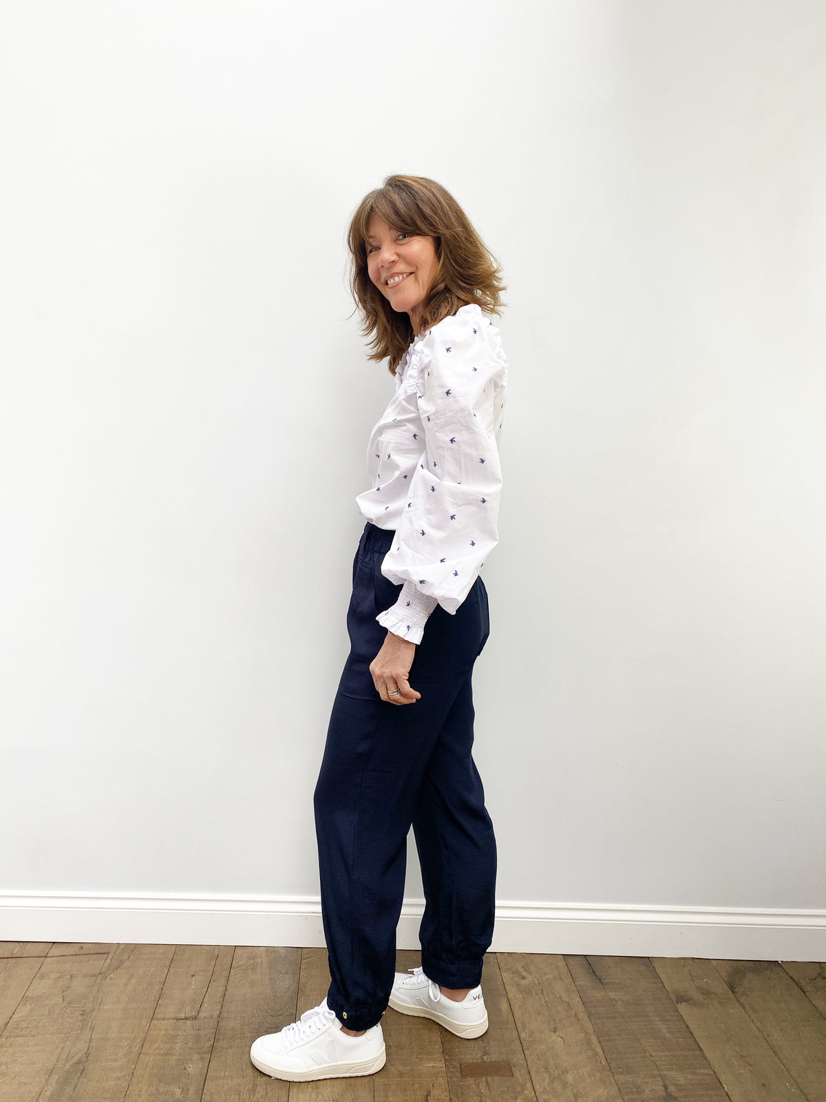 M Tama Printed Blouse in White