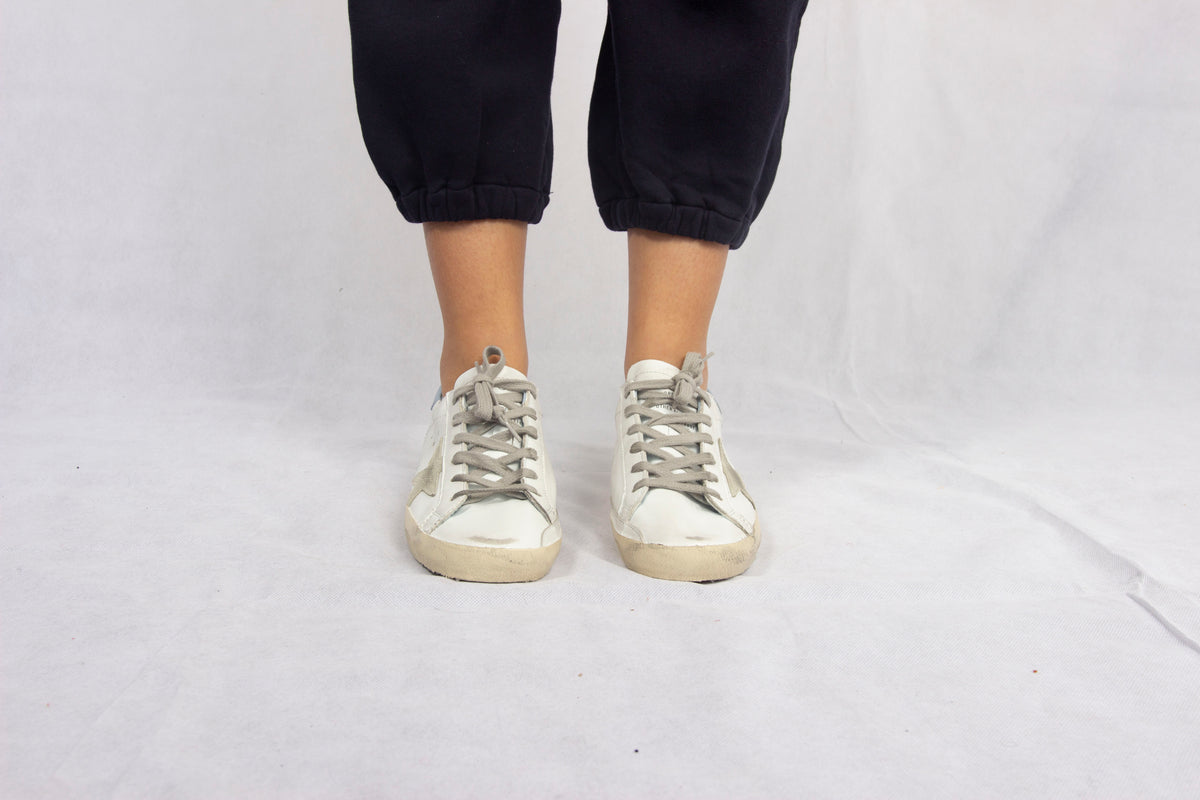 GG Superstar Leather Trainers in White and Powder Blue