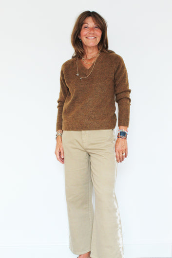 SLF Lulu V-neck Knit in Rubber