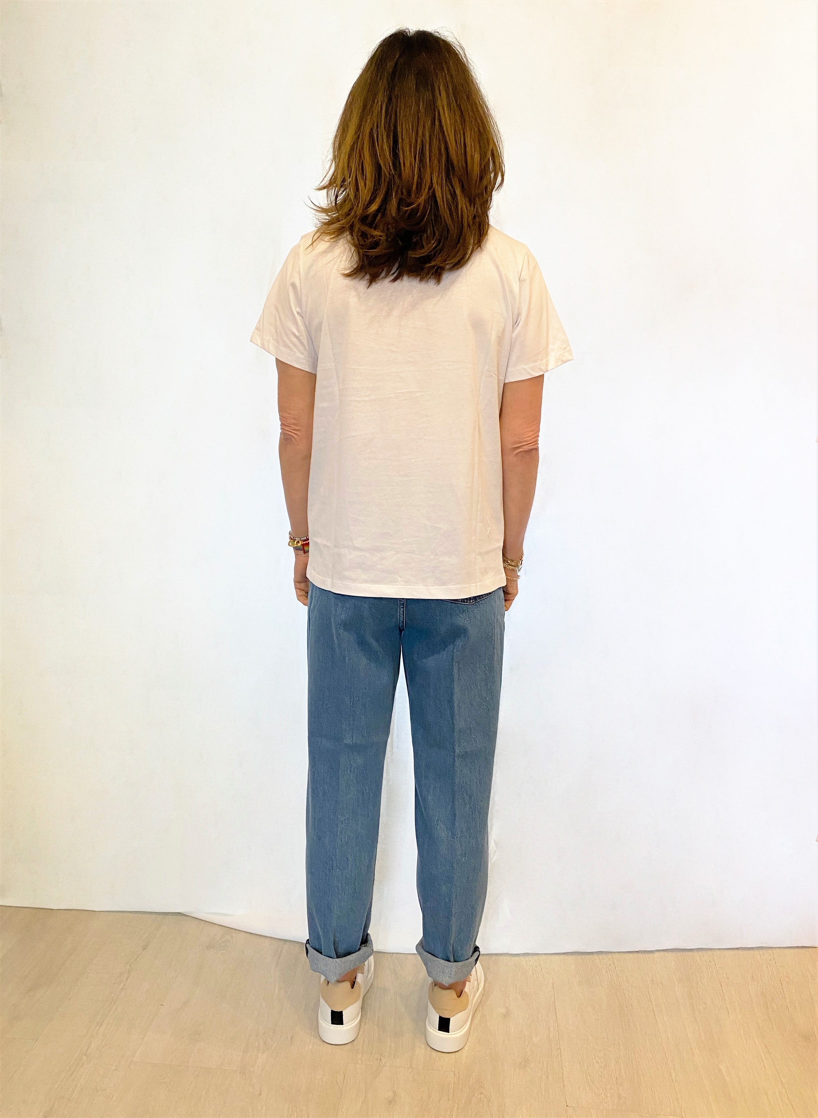 GANNI T2833 Basic Cotton Logo Tee in White