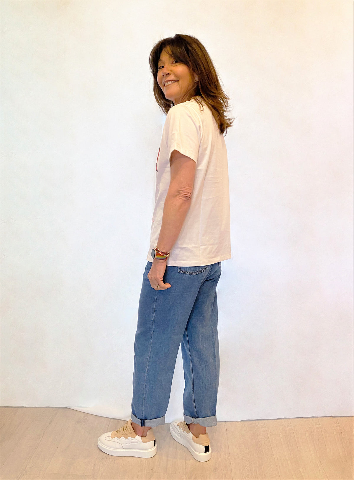 GANNI T2833 Basic Cotton Logo Tee in White