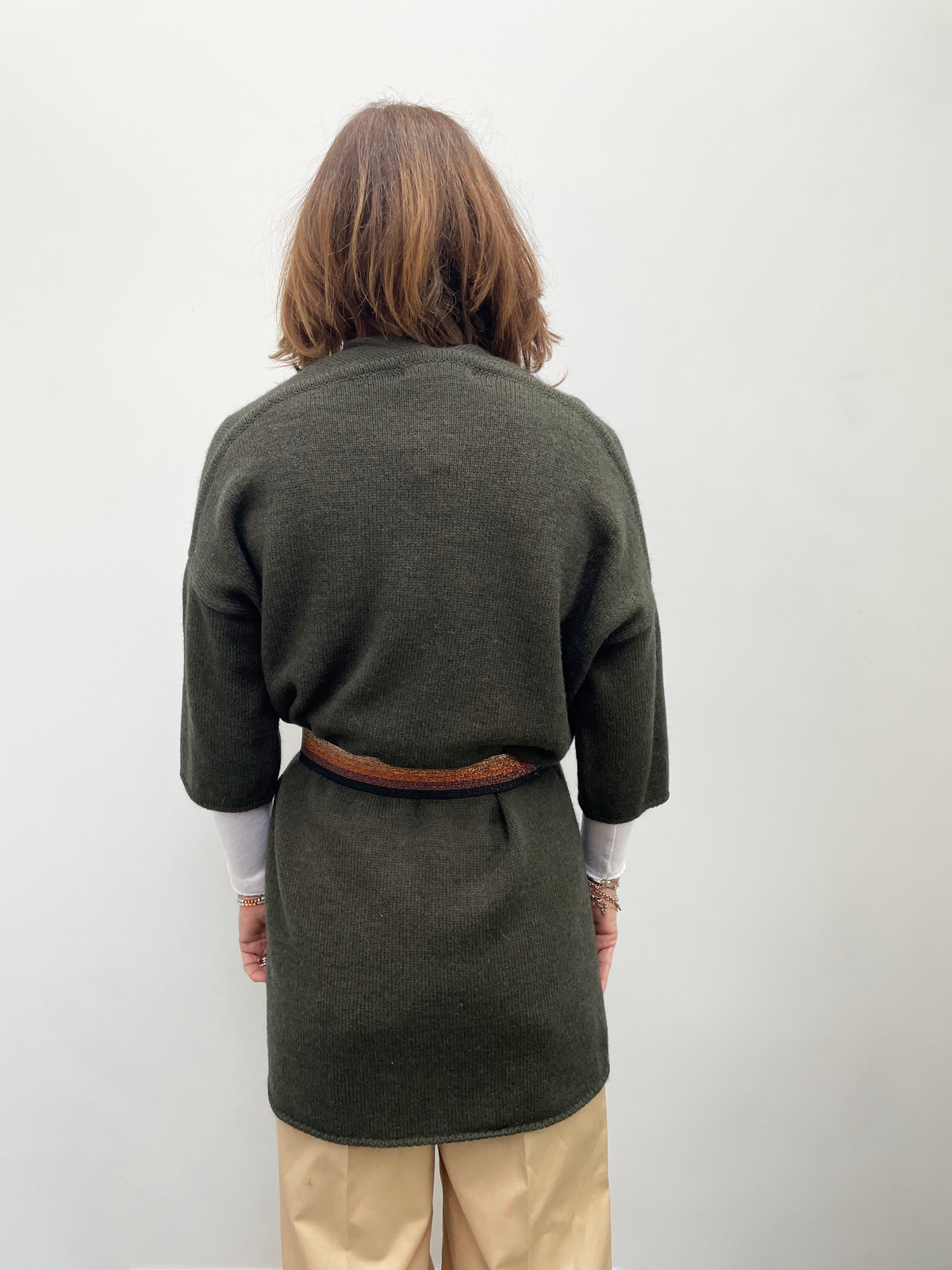SIBIN Cali knit cardi in army green