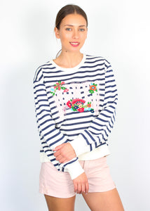 You added <b><u>L&H Sortie Flower Stripe Jumper in Off White</u></b> to your cart.