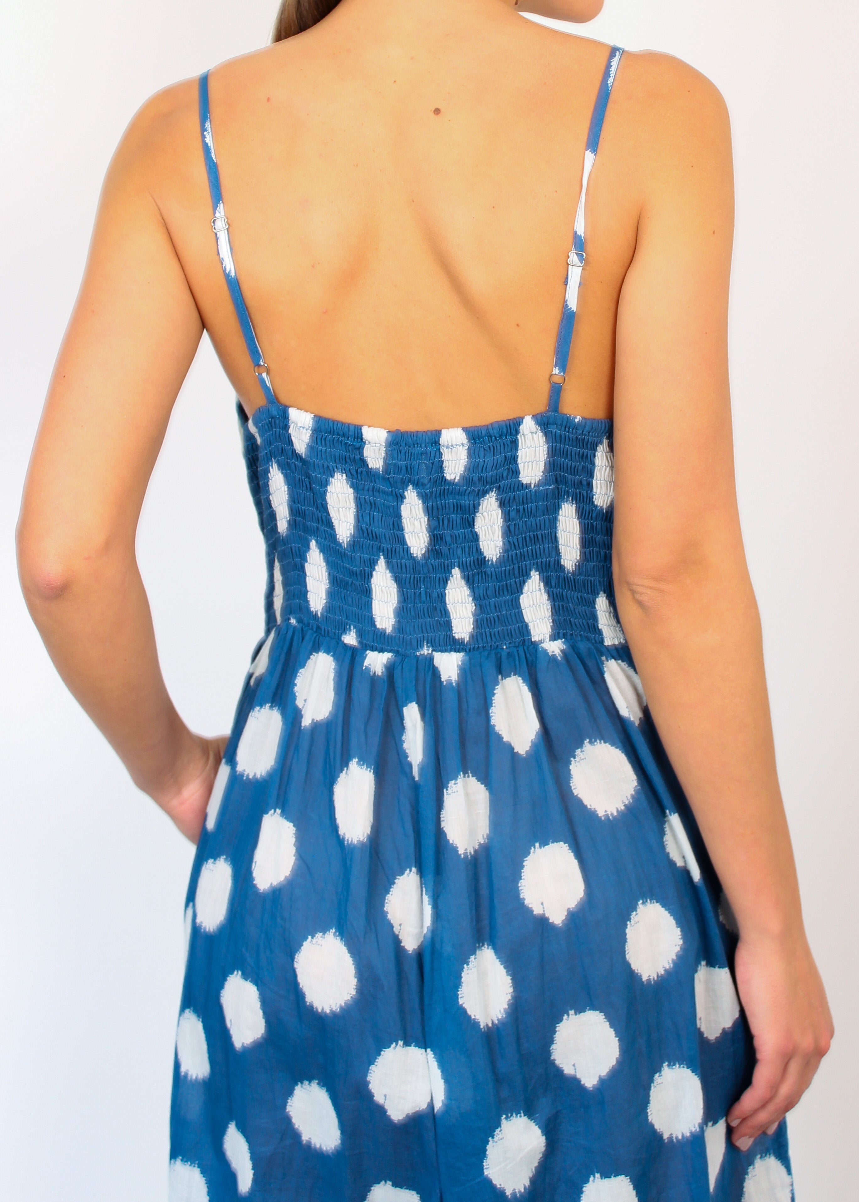 DREAM Pompei Jumpsuit in Blue Polka
