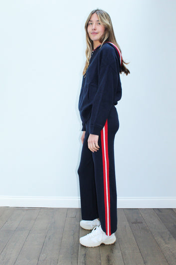 JU Side Swipe Cashmere Joggers in Navy