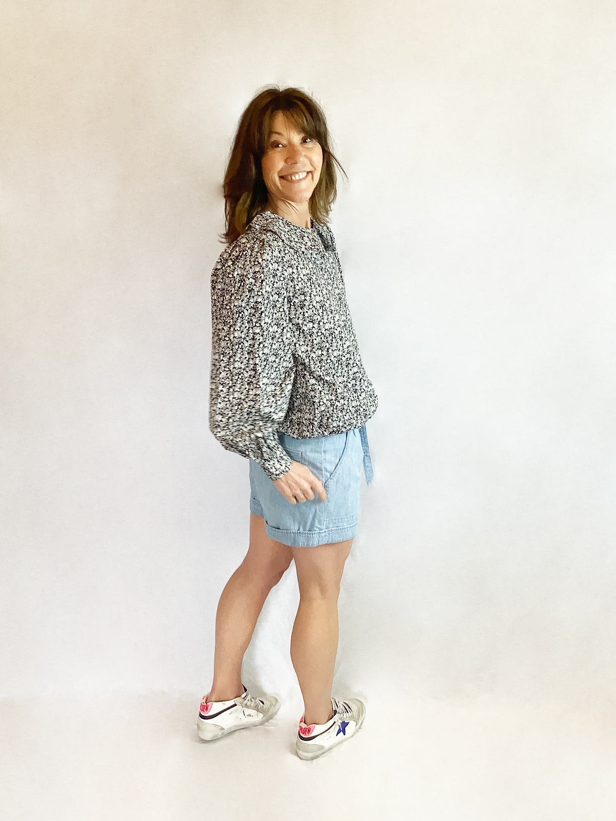 SLF Moana Frill Collar Top in Parchment