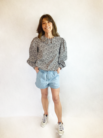 SLF Moana Frill Collar Top in Parchment