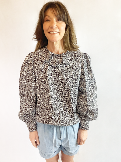 SLF Moana Frill Collar Top in Parchment