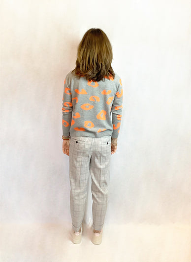 JU Mega Leopard Crew in Neon Orange
