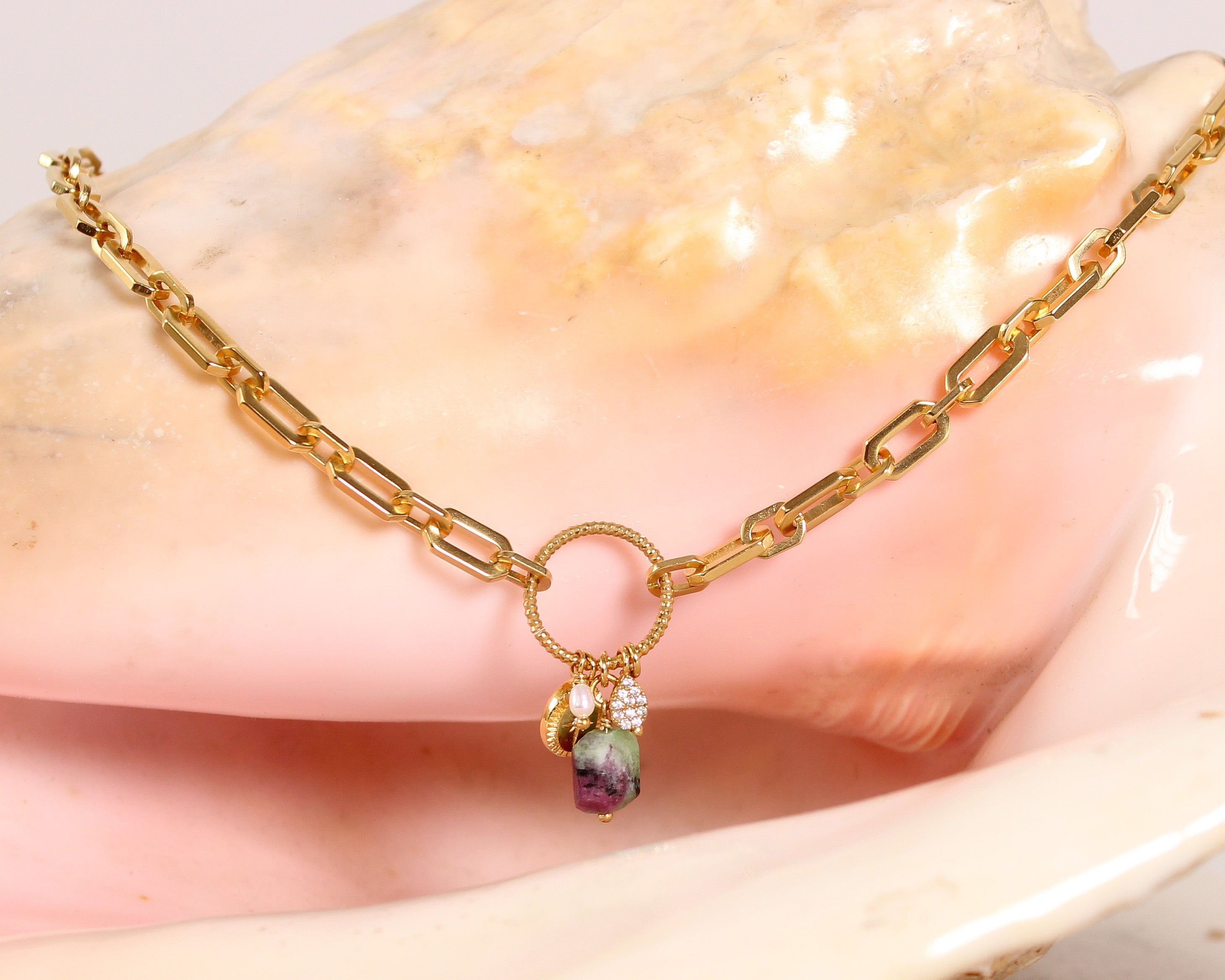 HANKA Jay Cluster Necklace in Zoisite