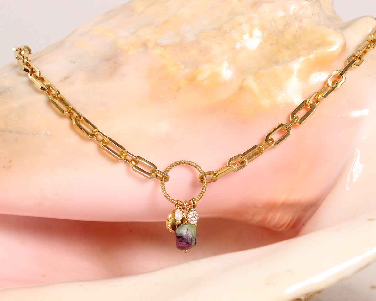HANKA Jay Cluster Necklace in Zoisite