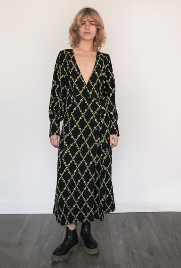 GANNI F6921 Printed Midi Dress in Margarita