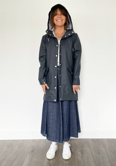 R&P Jiron Polyester Coat in Navy