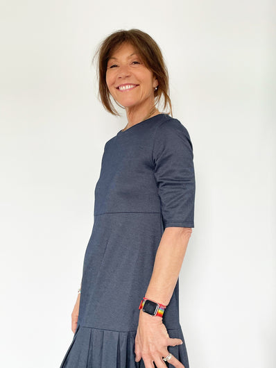 MM Navarra Jersey Dress in Blue