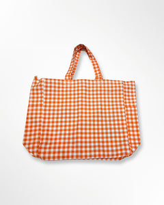 You added <b><u>NOOKI Gingham Shopper in Orange</u></b> to your cart.