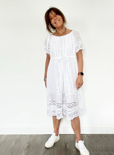 VELVET Adalyn Dress in White