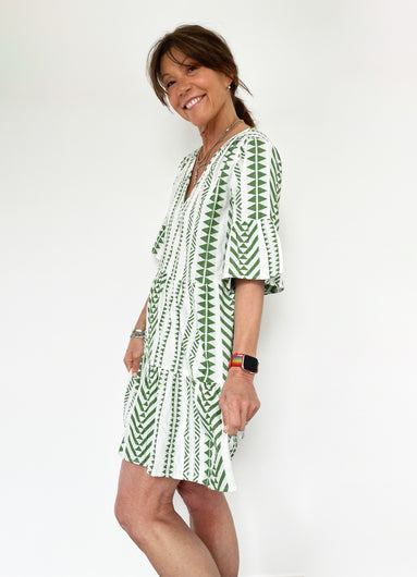 VELVET Madelina Dress in Green