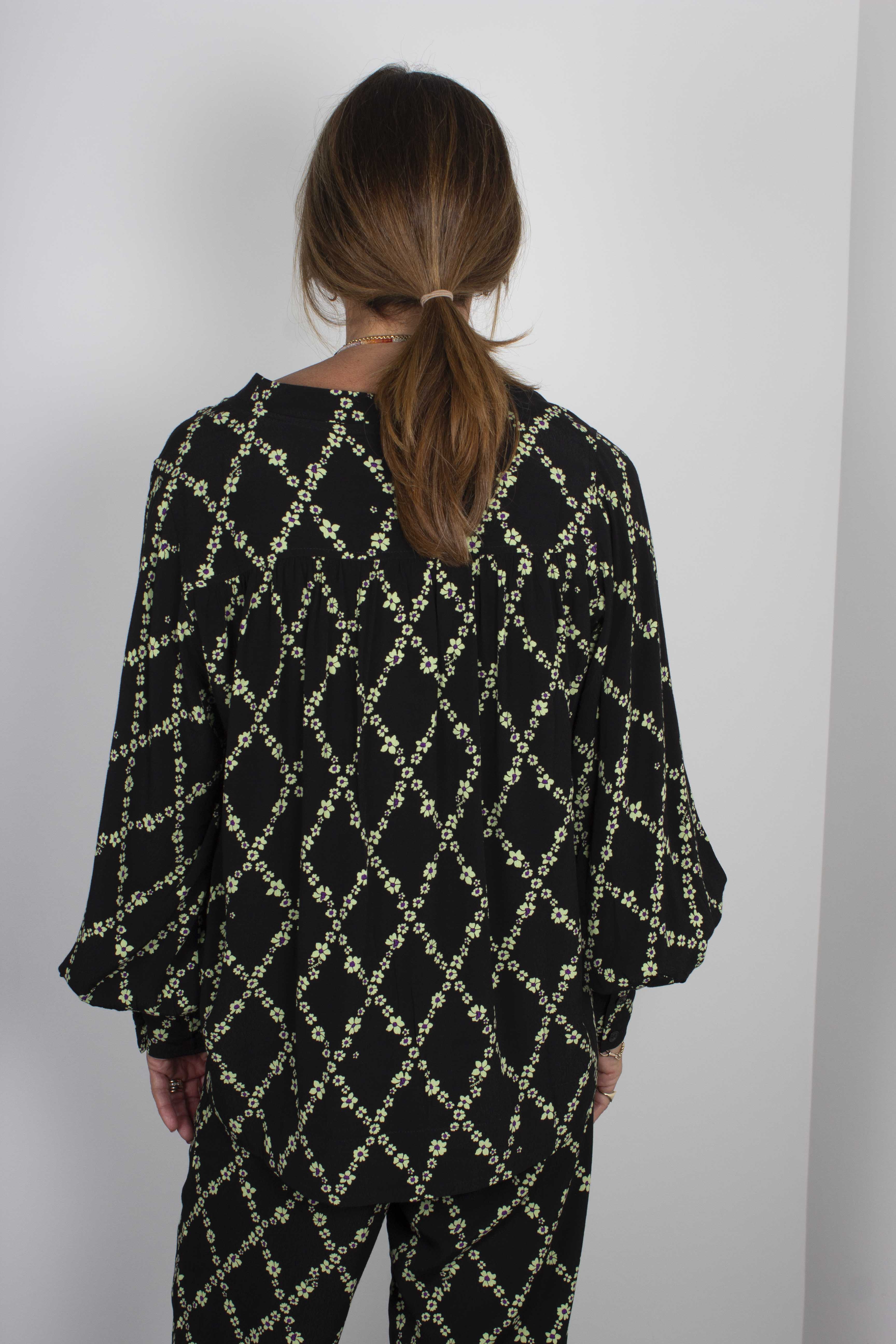 GANNI F6518 Gathered Blouse in Margarita