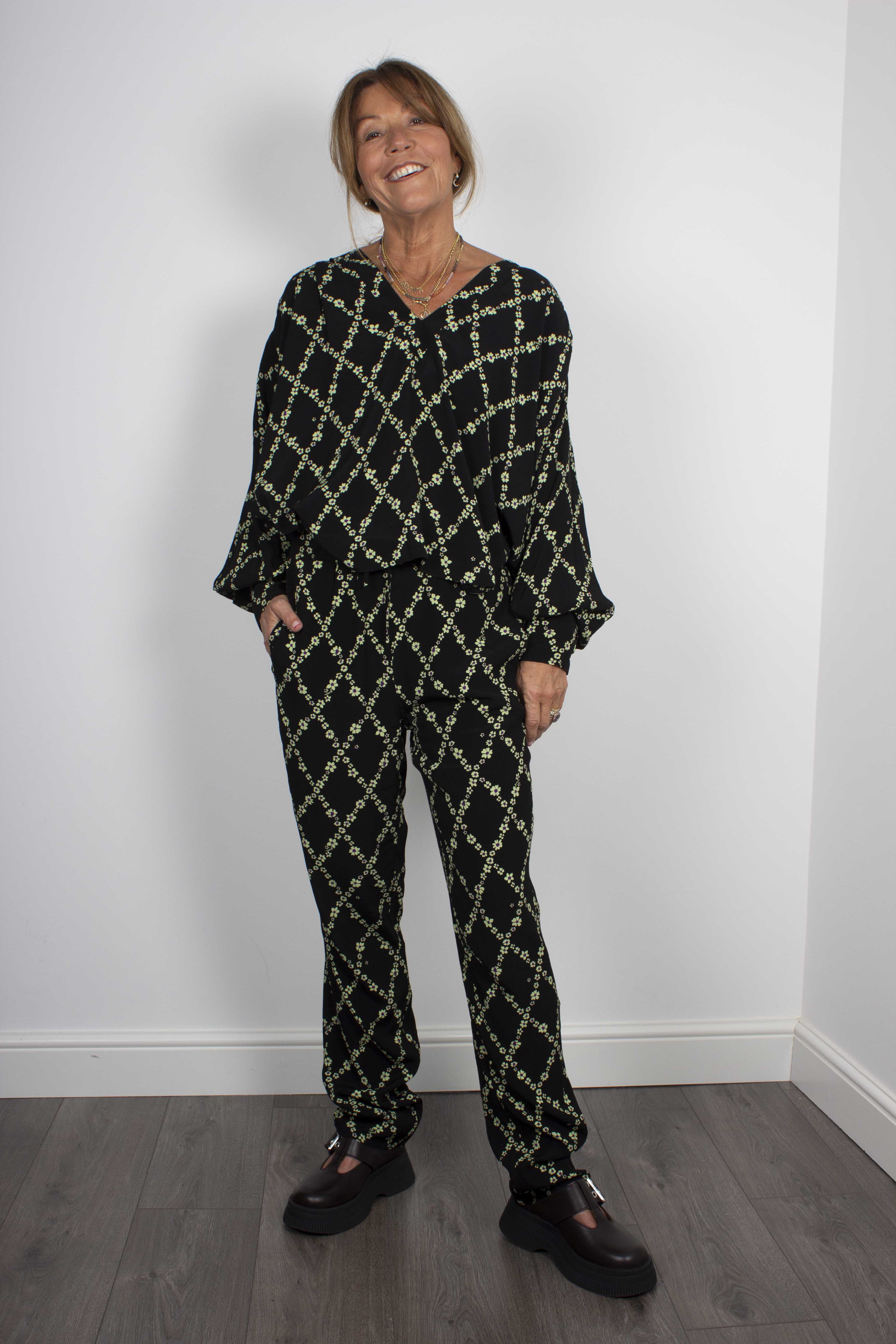 GANNI F6518 Gathered Blouse in Margarita