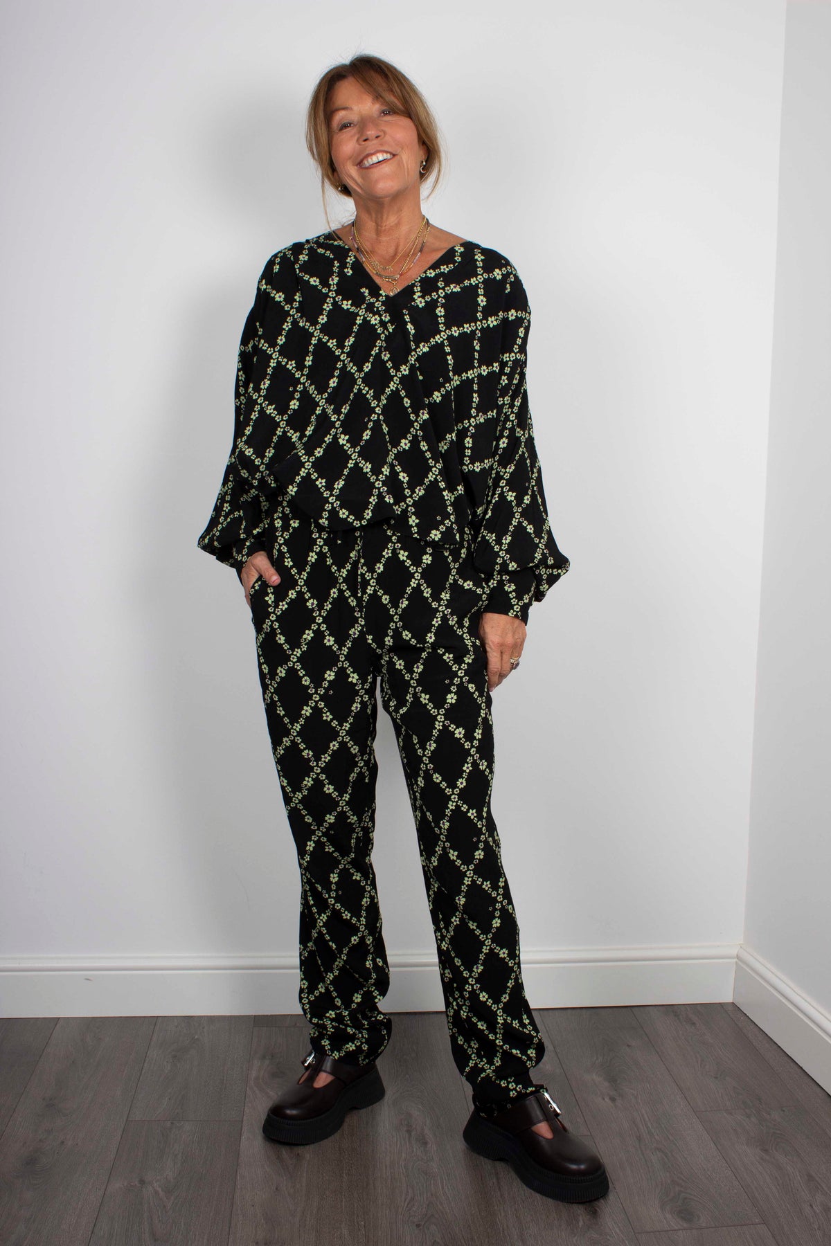 GANNI F6518 Gathered Blouse in Margarita