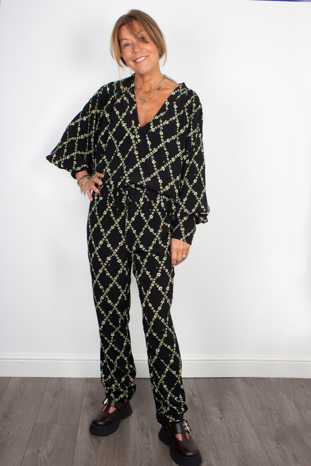 GANNI F6922 Elasticated Waist Trousers in Margarita