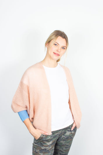 Essentiel Antwerp Bancroft muted-rose mohair-blend cardigan