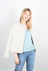 You added <b><u>JOSEPH Jovanna Tweed Jacket in Straw Black</u></b> to your cart.