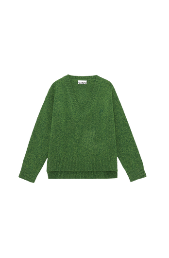 GANNI K1573 Wool Mix Knit in Kelly Green