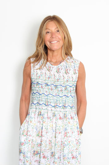 Loretta Caponi Gioia floral-print cotton maxi dress