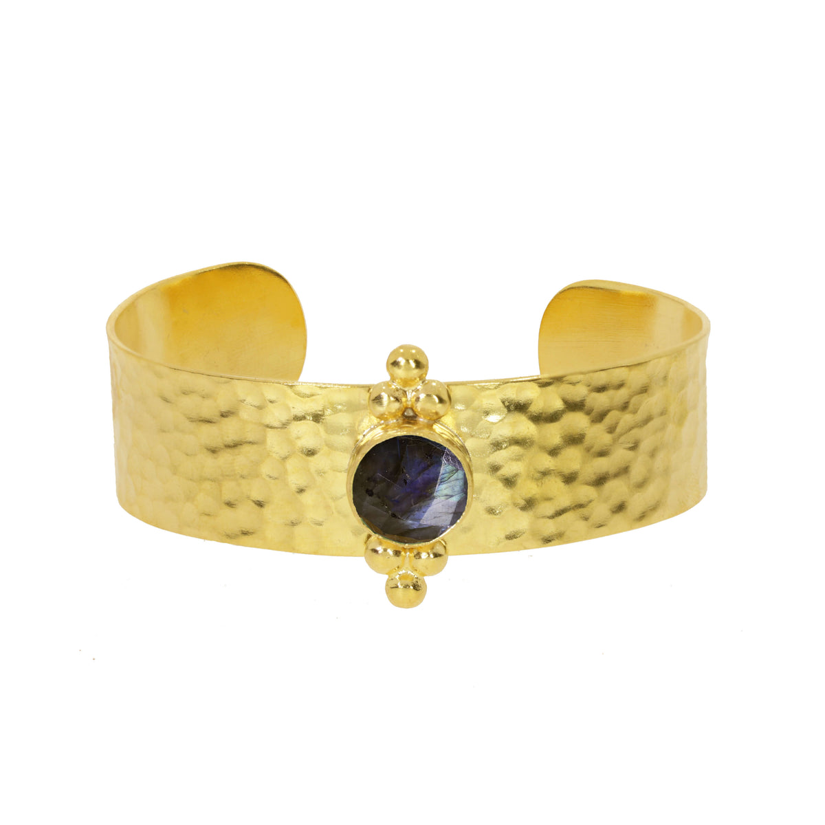 OTTOMAN MN Hammered bangle with labradorite stone