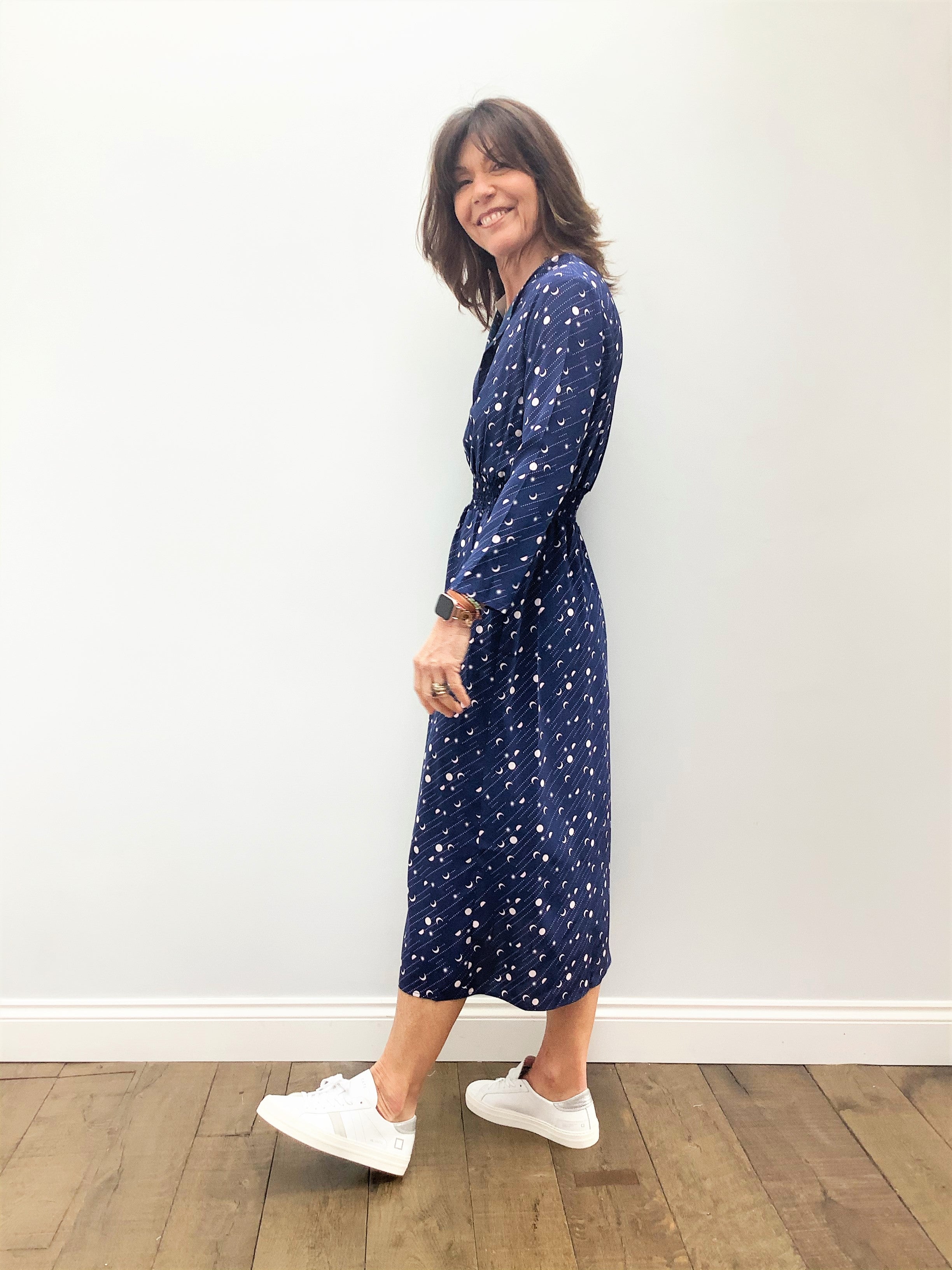 PPL Tiffany Dress in Magic Moons 02 in Midnight Blue