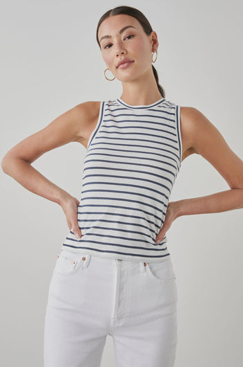 RAILS Racer Tank in Sailor Stripe Navy