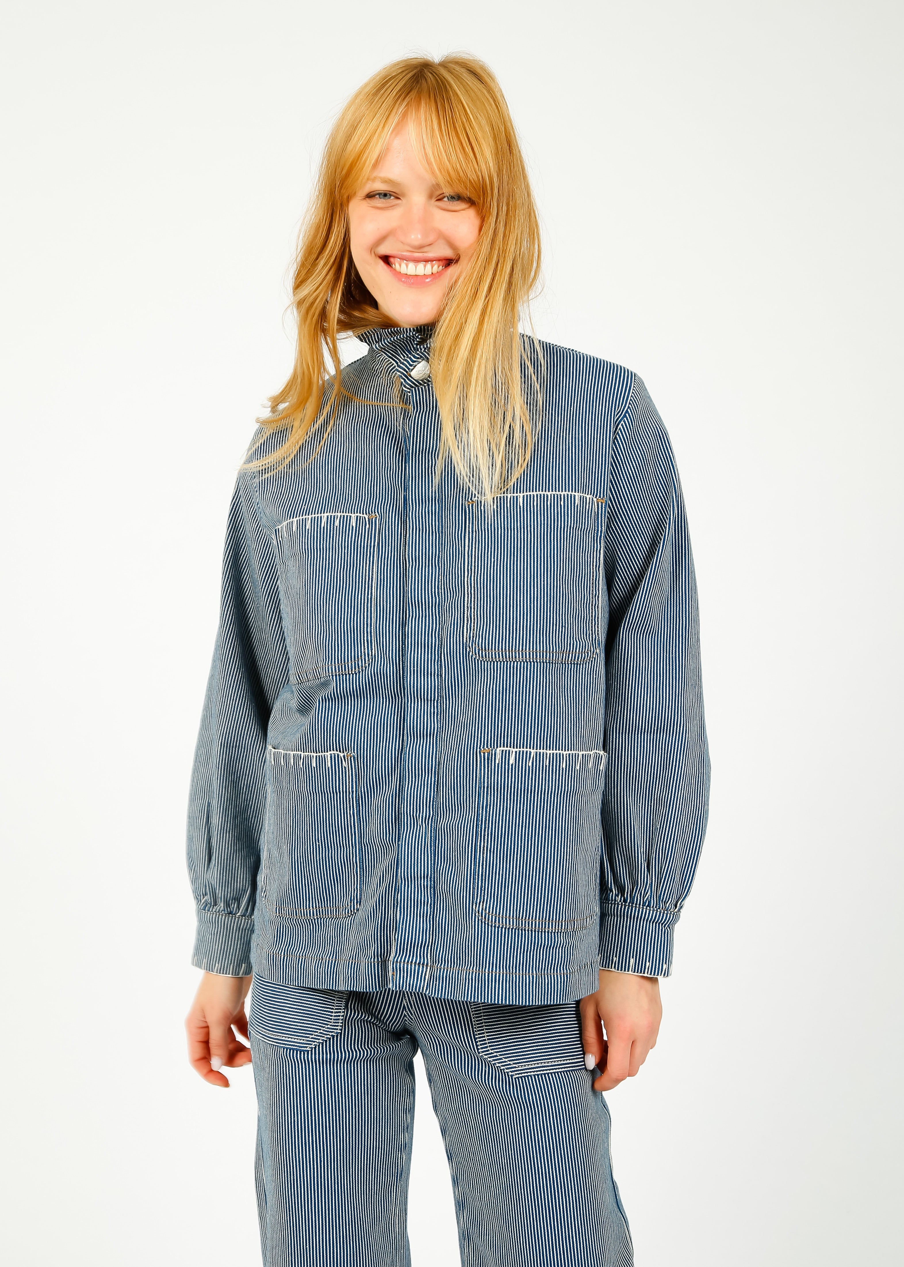 S&M Pablo Jacket in Striped Denim