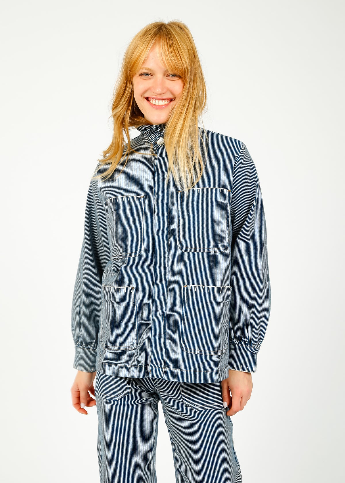 S&M Pablo Jacket in Striped Denim