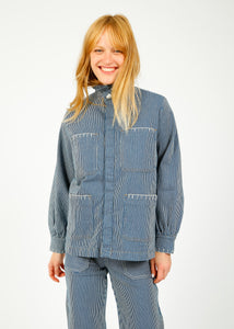 You added <b><u>S&M Pablo Jacket in Striped Denim</u></b> to your cart.