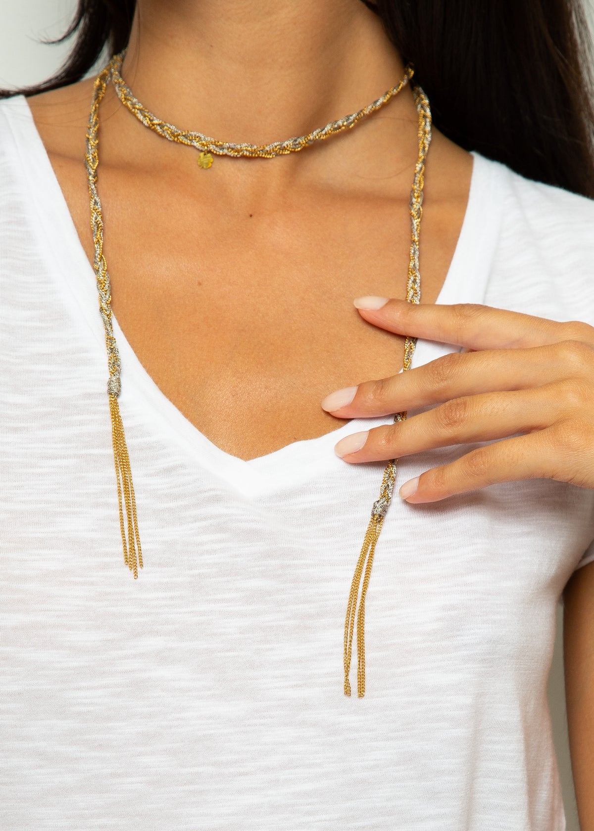 HABAHA Agnes Multi Wrap Necklace/Bracelet in Silver, Gold