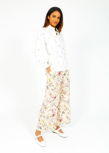 MM Gradara Printed Trousers in Ivory