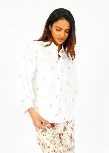 MM Villar Shirt in White Romantic