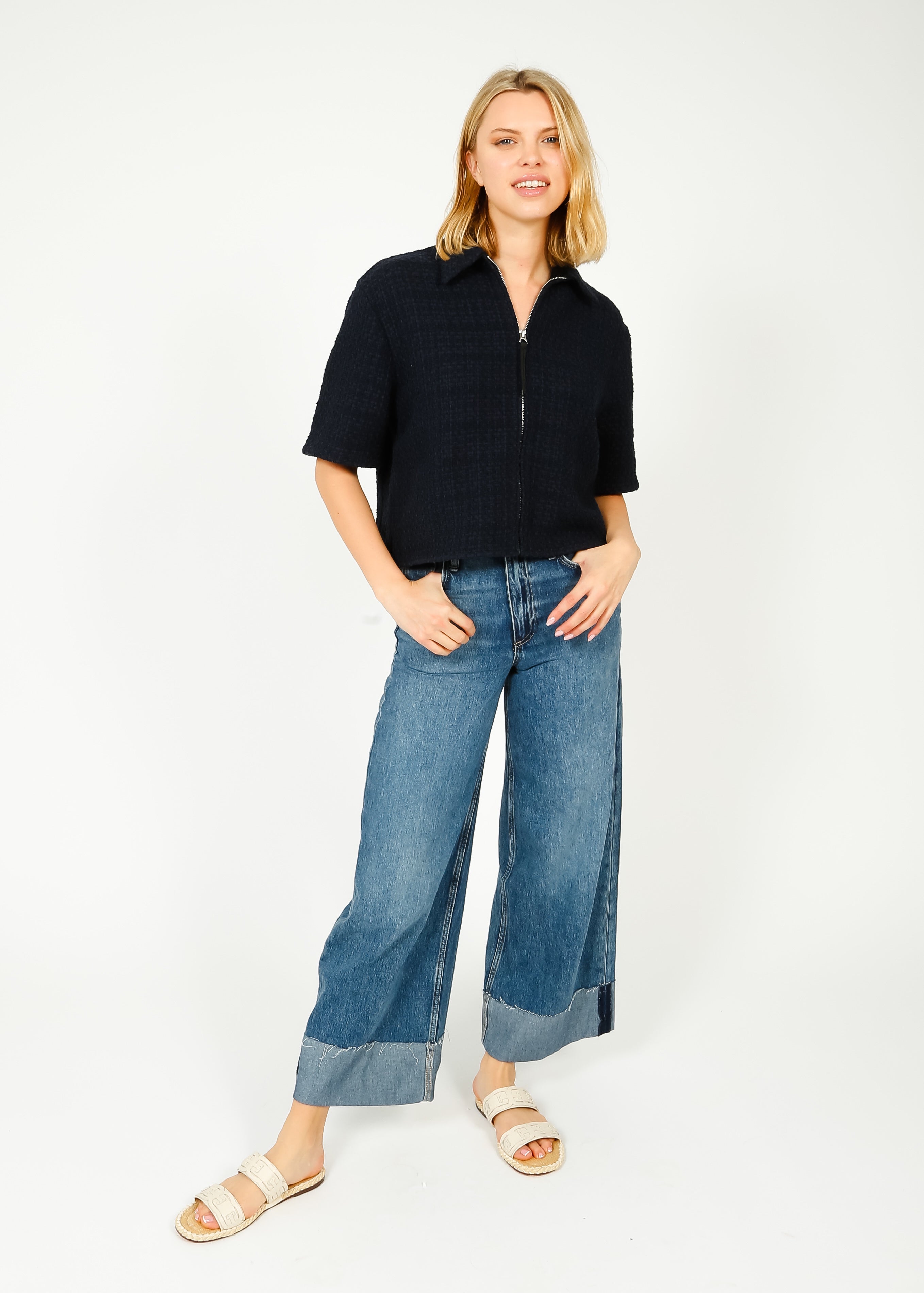R&B Sofie Crop Cuff Jean in Pebbles