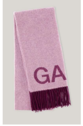 GANNI A3969 Wool Mix Scarf in Mauve