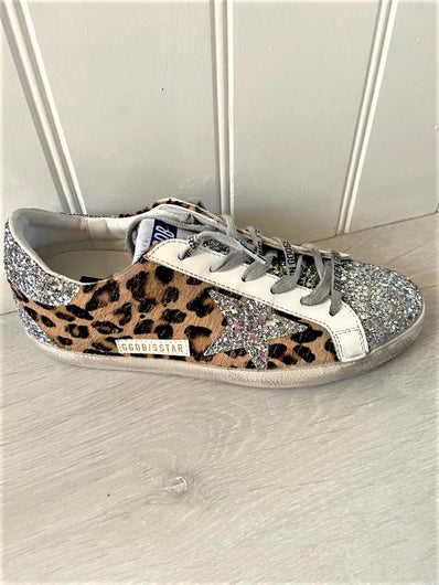 GG Superstar 102 in Leopard with Glitter Star and Heel