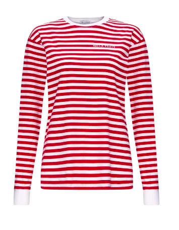 BF Bella Freud Striped T-shirt in Red