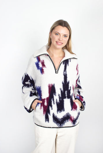 IM Marner Ikat Fleece Jacket in Ecru
